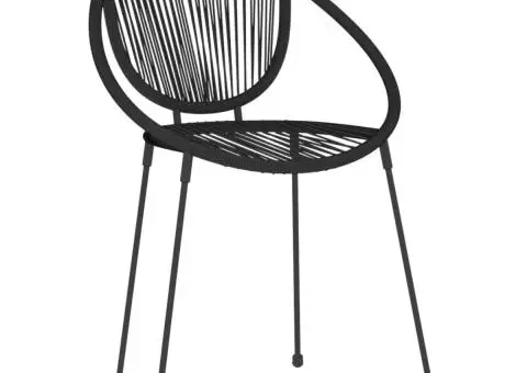 Set de mobilier pentru grădină, 3 piese, negru - 3/5