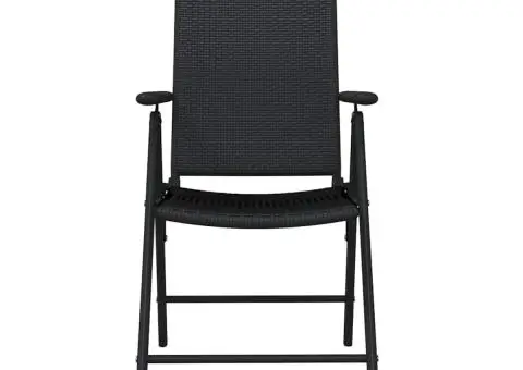 Set de servit masa pentru grădină, 7 piese, negru - 4/5