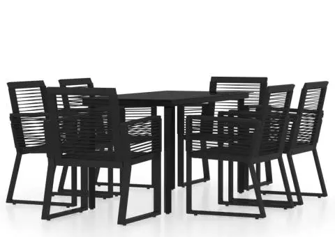 Set mobilier de grădină, 7 piese, negru - 2/5