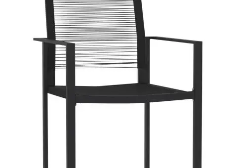 Set de servit masa pentru grădină, 7 piese, negru - 3/5