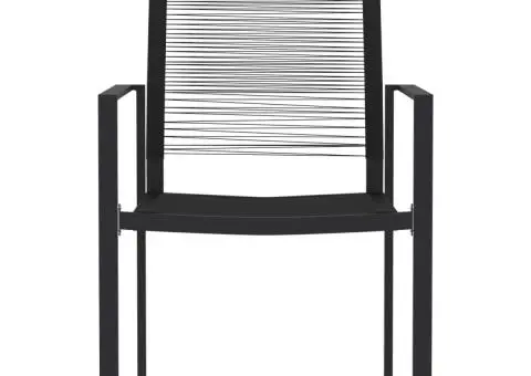 Set de servit masa pentru grădină, 7 piese, negru - 4/5