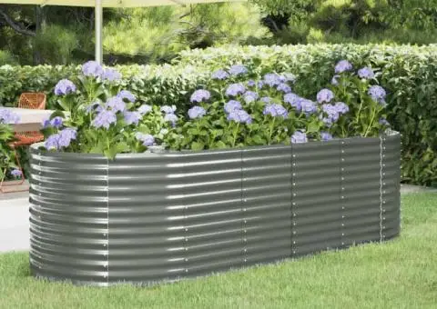 Strat înălțat grădină 249x100x68 cm oțel vopsit electrostatic - 1/5