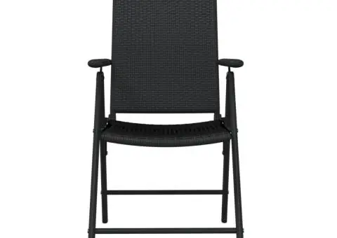 Set mobilier de grădină, 9 piese, negru - 4/5