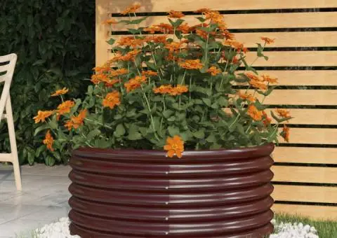 Jardinieră grădină maro 80x80x36 cm oțel vopsit electrostatic - 1/4