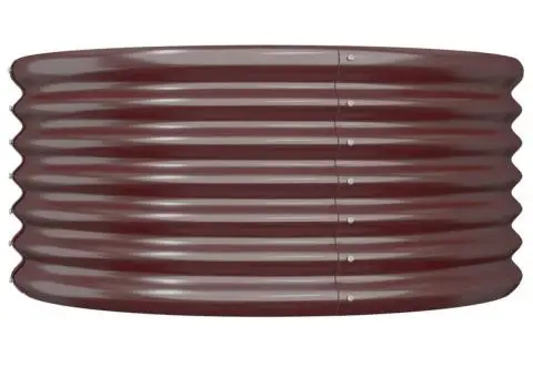 Jardinieră grădină maro 80x80x36 cm oțel vopsit electrostatic - 3/4