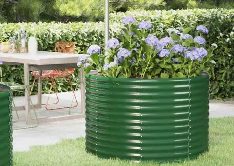 Jardinieră, verde, 100x100x68 cm, oțel vopsit electrostatic - 1/5