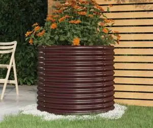 vidaXL Jardinieră grădină maro 80x80x68 cm oțel vopsit electrostatic