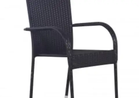 Set mobilier de grădină, 5 piese, negru - 3/5