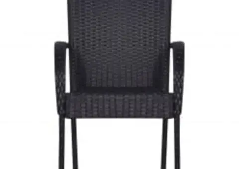 Set mobilier de grădină, 5 piese, negru - 4/5