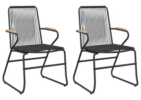 Set cu masă pentru grădină, 3 piese, negru, ratan PVC - 4/5