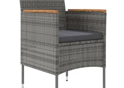 Set de servit masa pentru grădină, 7 piese, gri și negru - 4/5