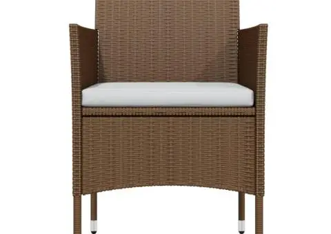 Set de servit masa pentru grădină, 5 piese, maro și negru - 4/5