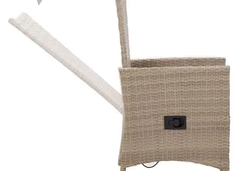 Set mobilier pentru grădină, cu perne, 7 piese, bej - 5/5