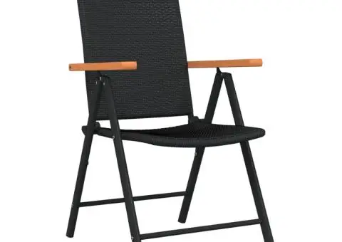 Set mobilier de grădină, 3 piese, negru - 3/5