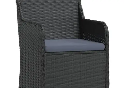 Set mobilier de grădină cu perne, 9 piese, negru - 3/5