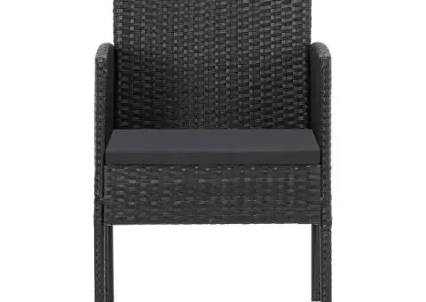 Set de servit masa pentru grădină, 5 piese, negru - 4/5