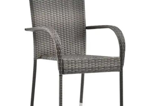 Set de servit masa pentru grădină, 5 piese, gri și negru - 3/5