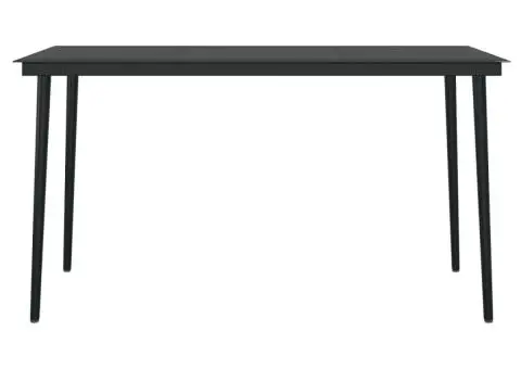 Set de servit masa pentru grădină, 7 piese, negru - 4/5