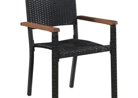Set de mobilier pentru grădină, 5 piese, negru - 3/5