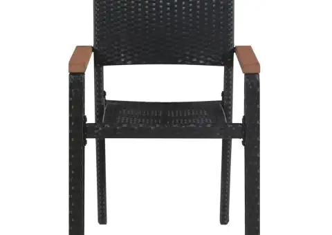 Set de mobilier pentru grădină, 5 piese, negru - 4/5