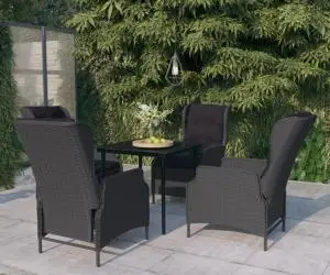 vidaXL Set mobilier pentru grădină, 5 piese, gri închis