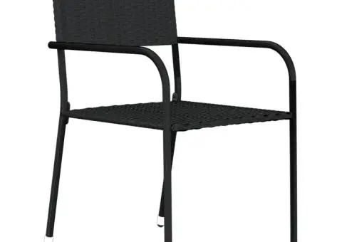 Set mobilier pentru grădină, 7 piese, negru - 3/5