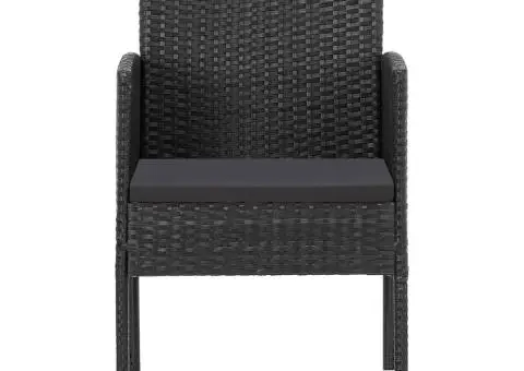 Set de servit masa pentru grădină, 7 piese, negru - 4/5