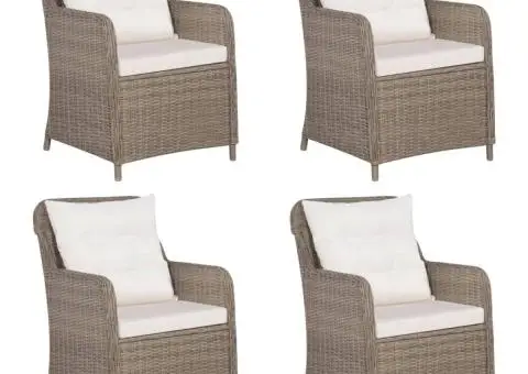 Set de mobilier pentru grădină, 5 piese, maro - 3/5