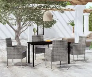vidaXL Set mobilier pentru grădină, 5 piese, antracit