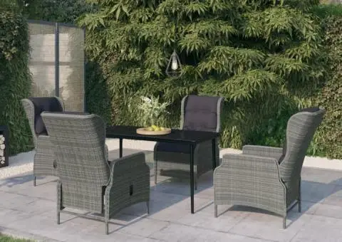 Set de mobilier pentru grădină, 5 piese, gri deschis - 1/5