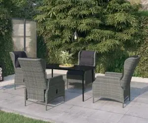 vidaXL Set de mobilier pentru grădină, 5 piese, gri deschis