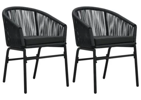 Set de mobilier pentru grădină, 3 piese, negru - 3/5