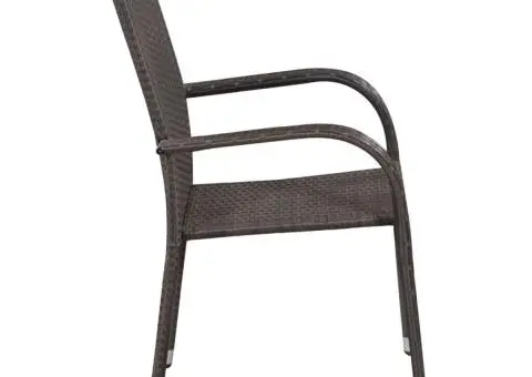 Set mobilier de grădină, 5 piese, maro și negru - 4/5