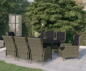 vidaXL Set mobilier pentru grădină, 9 piese, maro