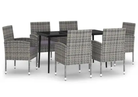 Set de mobilier pentru grădină, 7 piese, antracit - 2/5