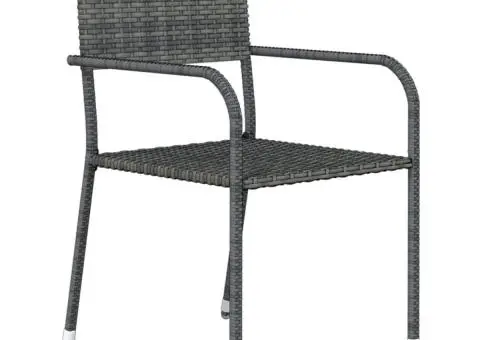 Set de mobilier pentru grădină, 7 piese, gri - 3/5