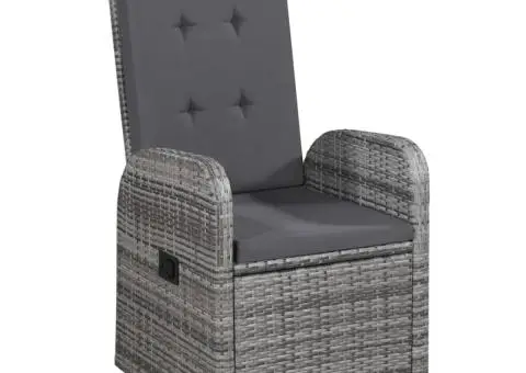 Set de mobilier pentru grădină, cu perne, 7 piese, gri - 4/5