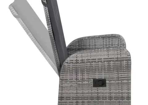 Set de mobilier pentru grădină, cu perne, 7 piese, gri - 5/5