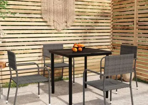 Set mobilier de grădină, 5 piese, gri - 1/5