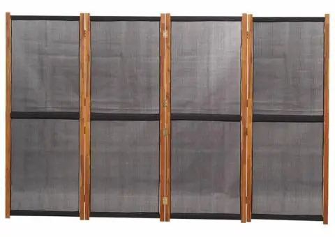 Paravan de cameră cu 4 panouri, negru, 280x180 cm - 4/5