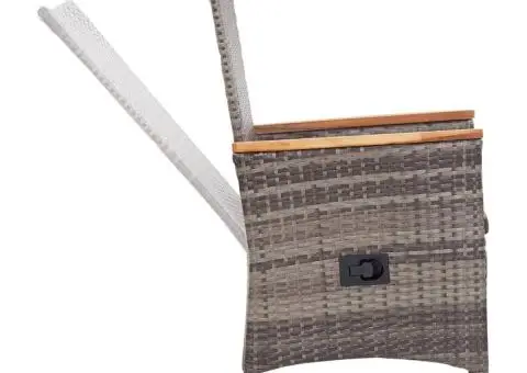 Set mobilier pentru grădină, cu perne, 7 piese, gri - 5/5