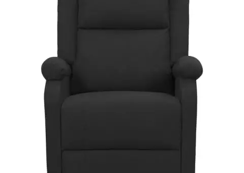 Fotoliu cu ridicare, negru, material textil - 3/5