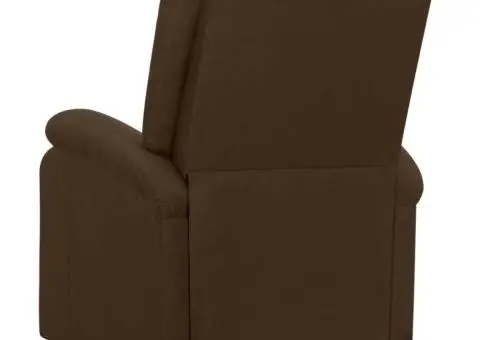 Fotoliu de masaj cu ridicare, maro închis, material textil - 5/5