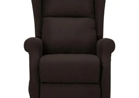 Fotoliu cu ridicare, maro închis, material textil - 4/5