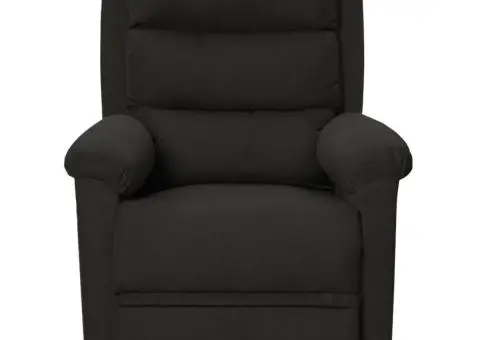 Fotoliu de masaj cu ridicare, negru, material textil - 3/5