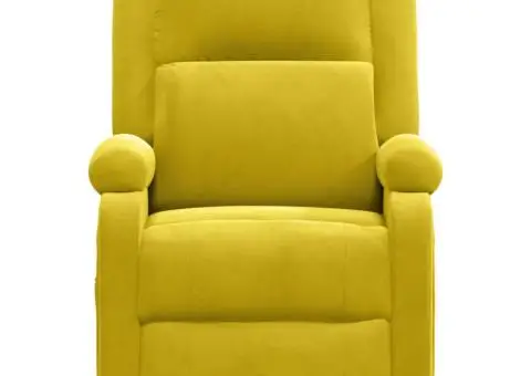 Fotoliu de masaj electric, galben, catifea - 4/5