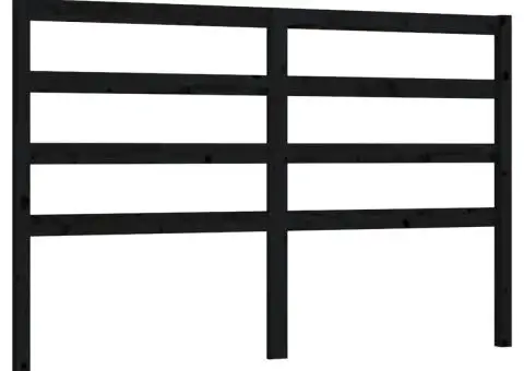 Tăblie de pat, negru, 146x4x100 cm, lemn masiv de pin - 2/5