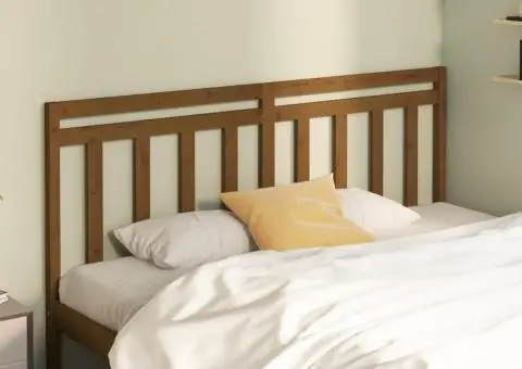 Tăblie de pat, maro miere, 206x4x100 cm, lemn masiv de pin - 1/5