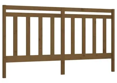 Tăblie de pat, maro miere, 206x4x100 cm, lemn masiv de pin - 2/5