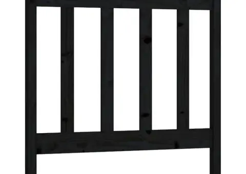 Tăblie de pat, negru, 81x4x100 cm, lemn masiv de pin - 2/5